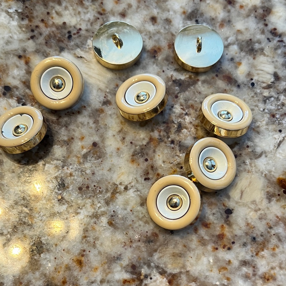 Chic Cream and Gold Button Set